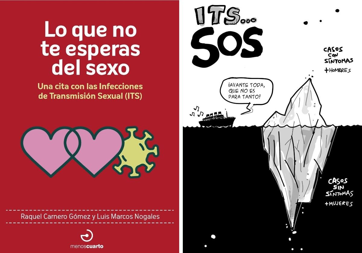 Portada del libro y una de las ilustraciones de Ansola que incluye el libro