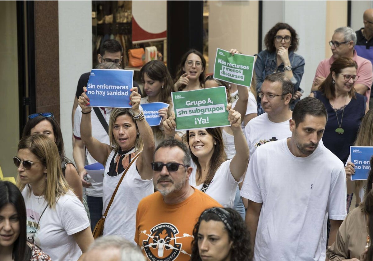 Manifestación de profesionales de Enfermería, el pasado junio en Santander.