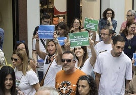 Manifestación de profesionales de Enfermería, el pasado junio en Santander.