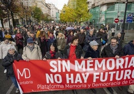 Manifestación en defensa de la Ley de Memoria Histórica en Santander, en 2023.