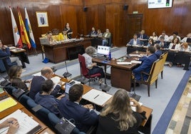 Pleno de este jueves en Santander, en el que se debatió la moción presentada por el PSOE entre los puntos del día.