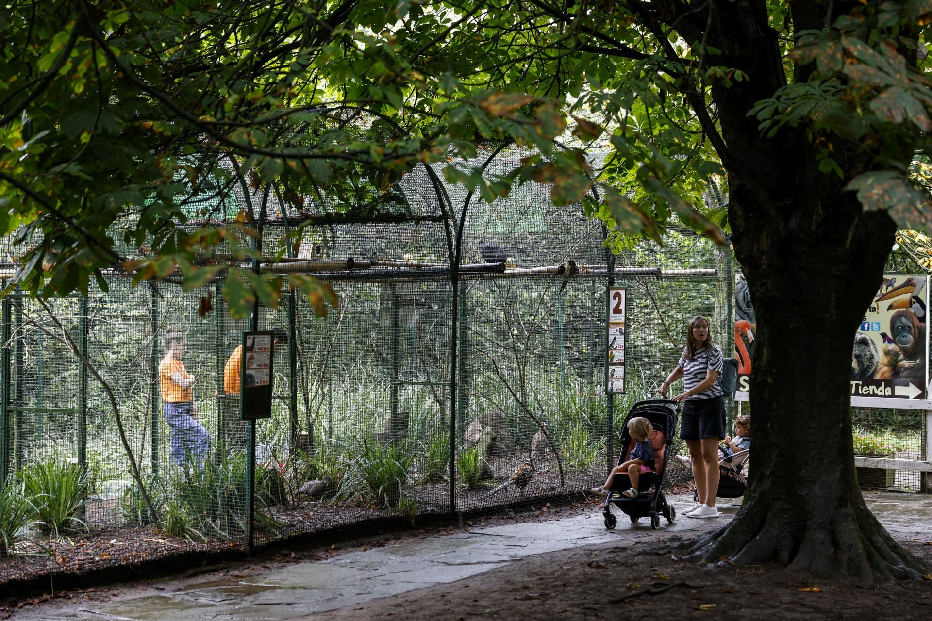 La entrada del Zoo de Santillana donde se pueden apreciar numerosas especies de aves.