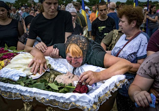 Krasnosillya, 24 Junio 2023. Funeral de un soldado ucraniano asesinado en esa localidad.