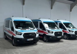 Las primeras ambulancias de Diavida que llegaron a Cantabria, el pasado mes de julio