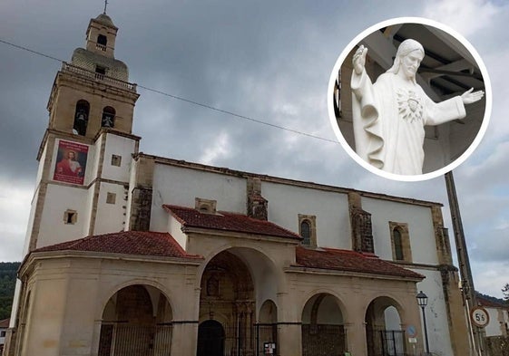 Parroquia de Liendo en cuyo exterior se colocará este sábado la estatua gigante.