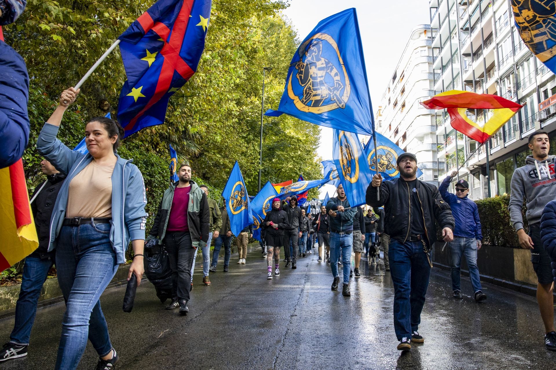 'Reconquistemos Europa', fue el lema de la manifestación de la mañana.