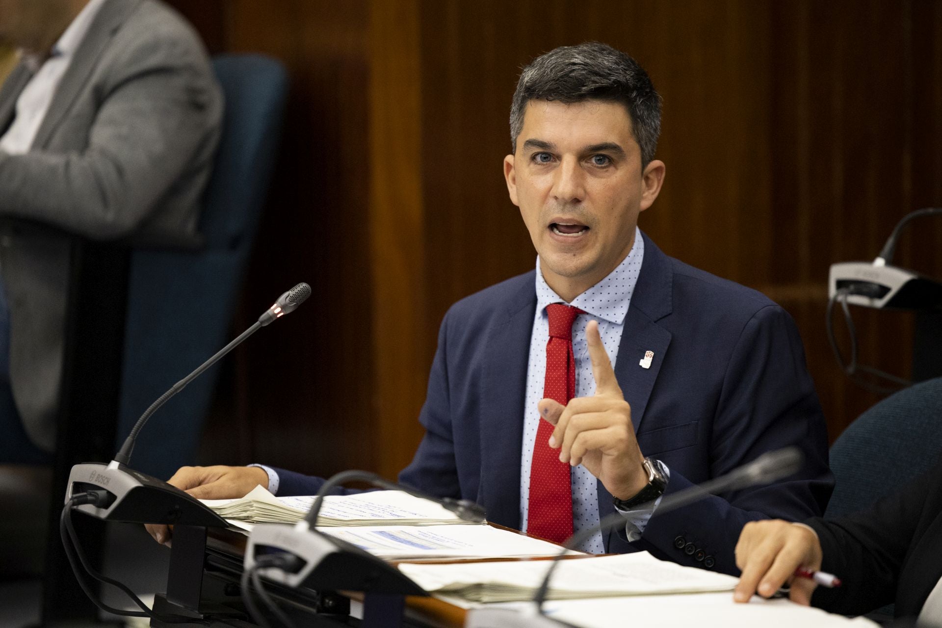 Daniel Fernández, portavoz del PSOE, durante el pasado Pleno.