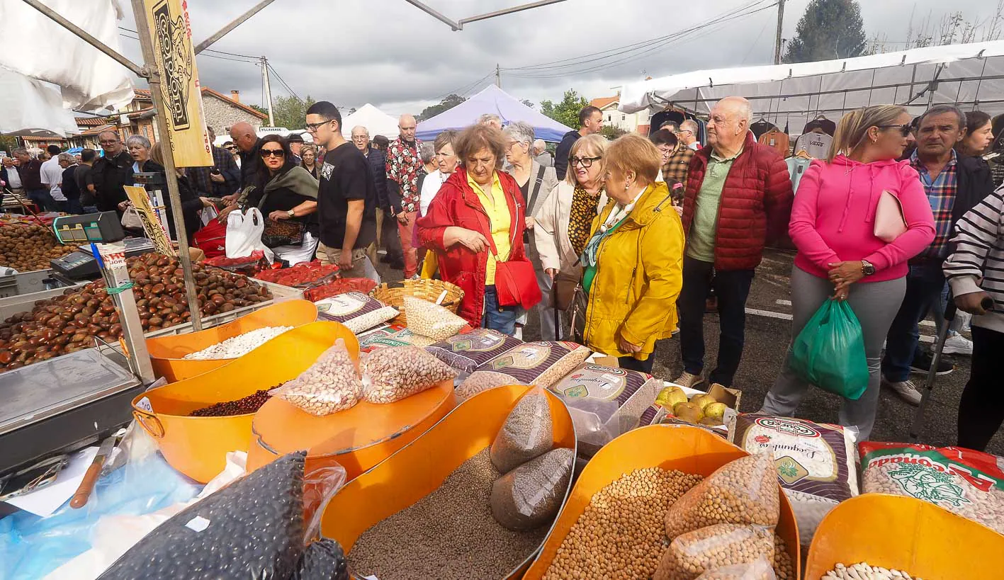 Numeroso público se pasea por los puestos de la feria.