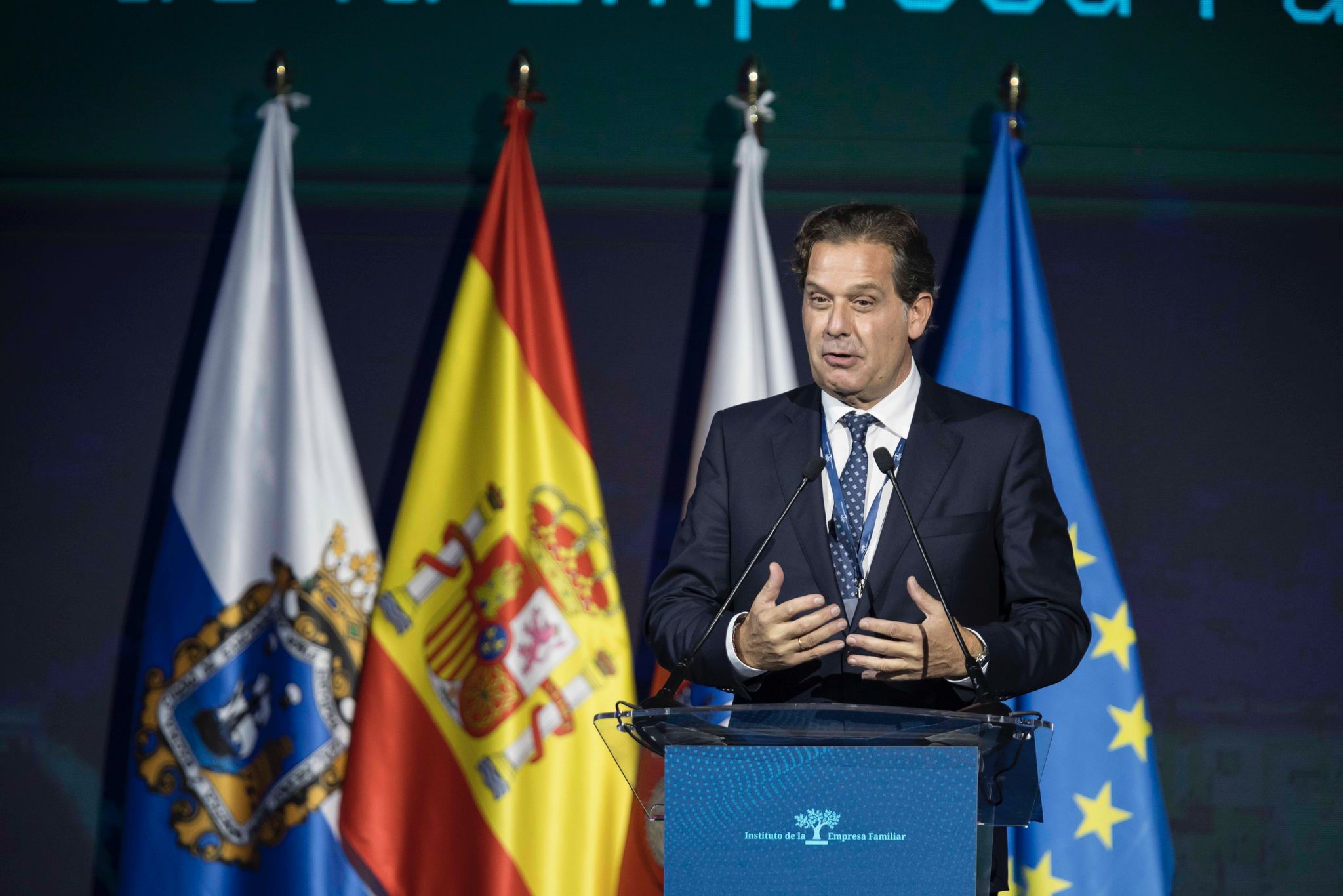 Ignacio Rivera, presidente del Instituto de la Empresa Familiar, durante su discurso en la clausura del congreso.