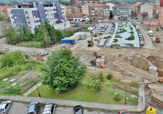 El centro de Los Corrales de Buelna.