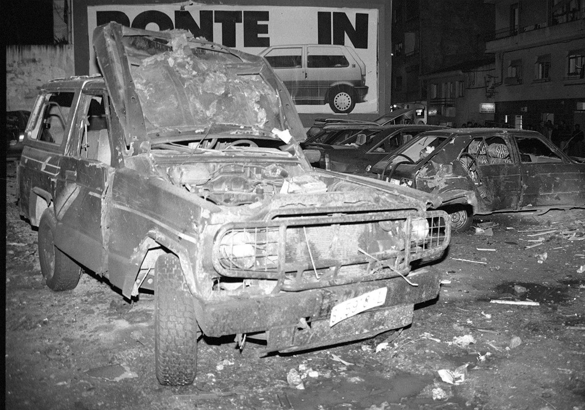 Zona cero de la explosión del coche bomba de ETA en la Albericia en 1992.