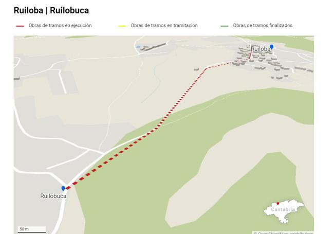 Senda peatonal desde la iglesia a Ruilobuca (Ruiloba). Importe: 233.324€. Duración: 8 meses.