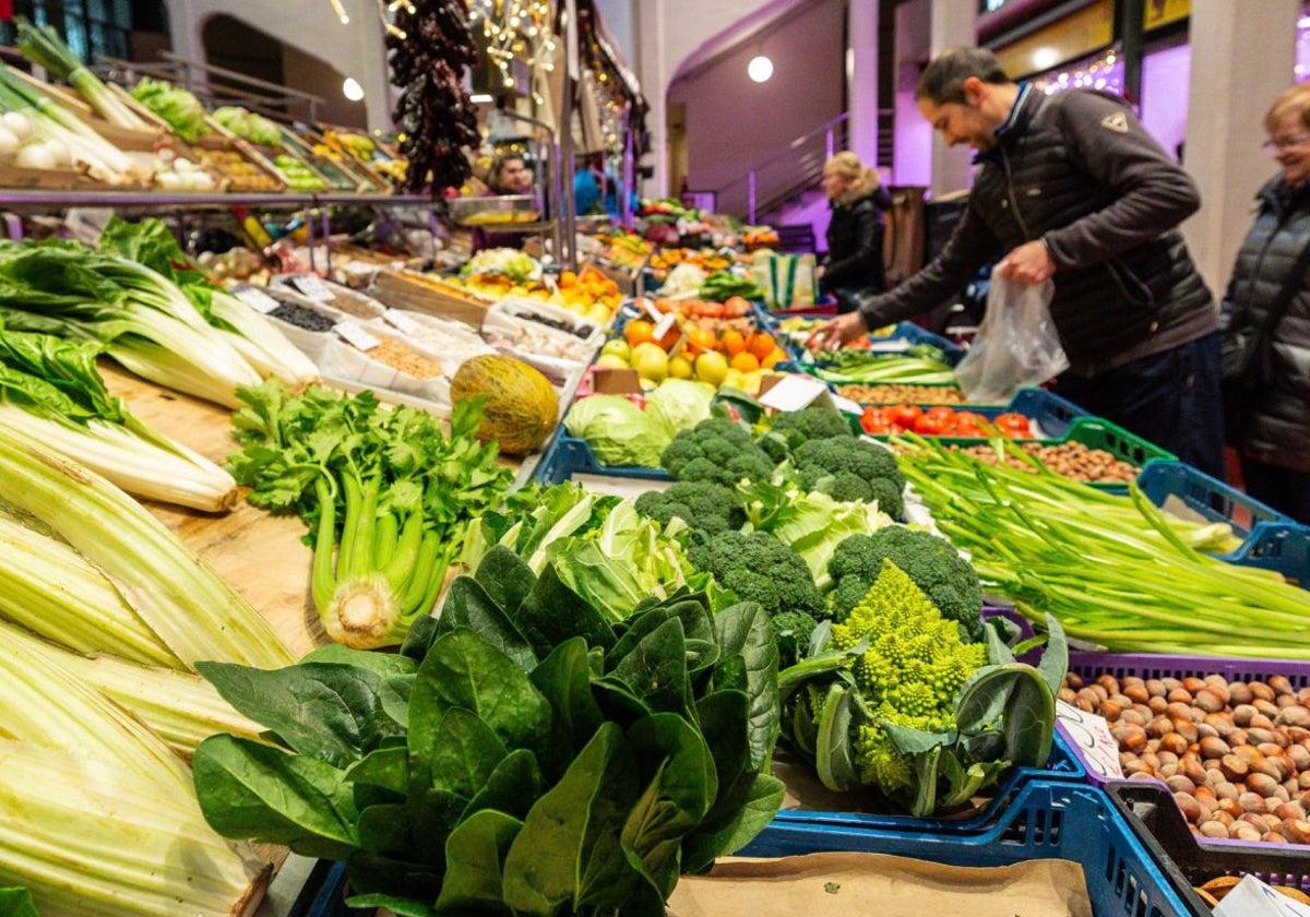 Puesto de verduras.