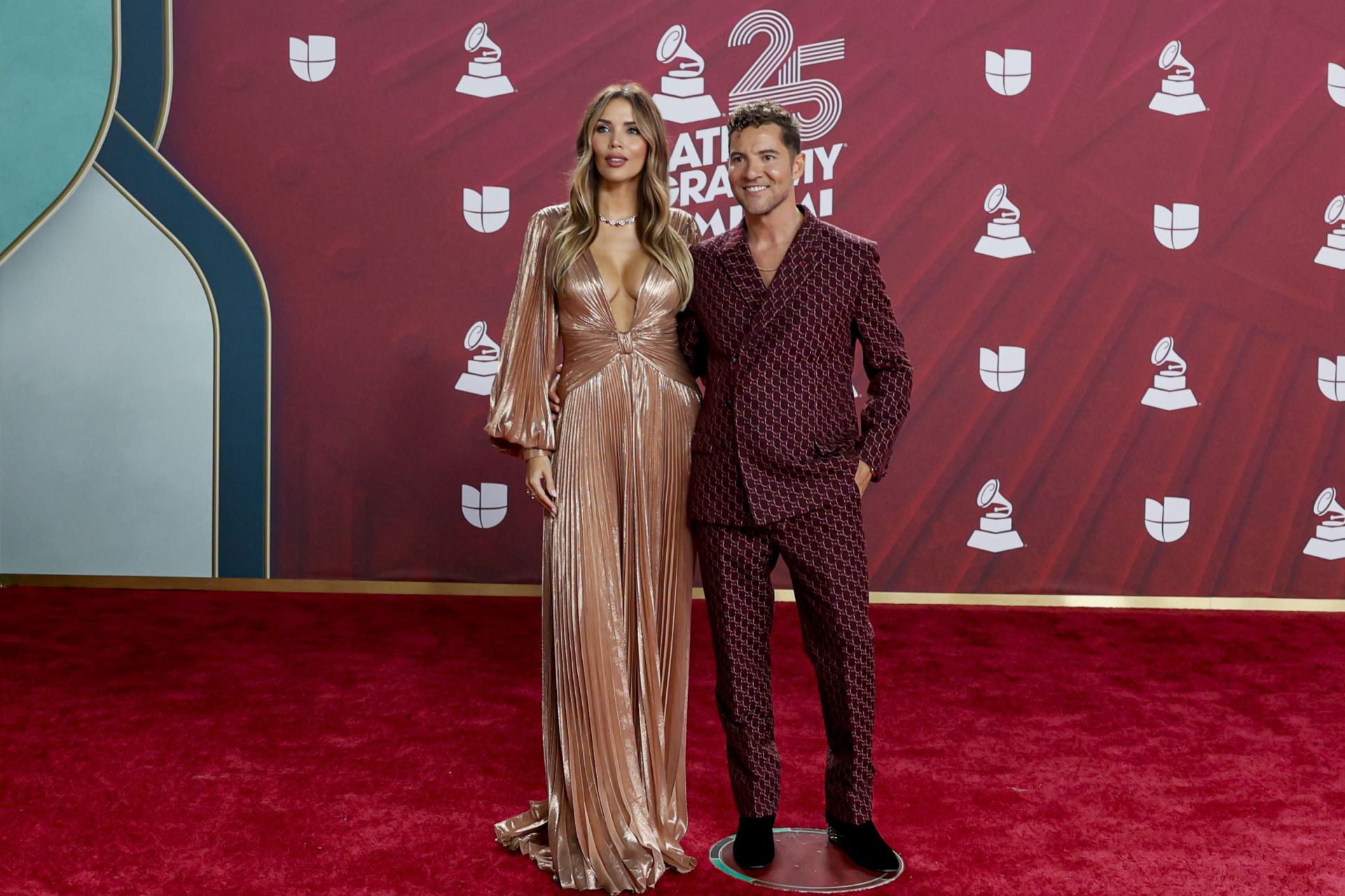 El cantante español David Bisbal y su mujer Rosanna Zanetti.