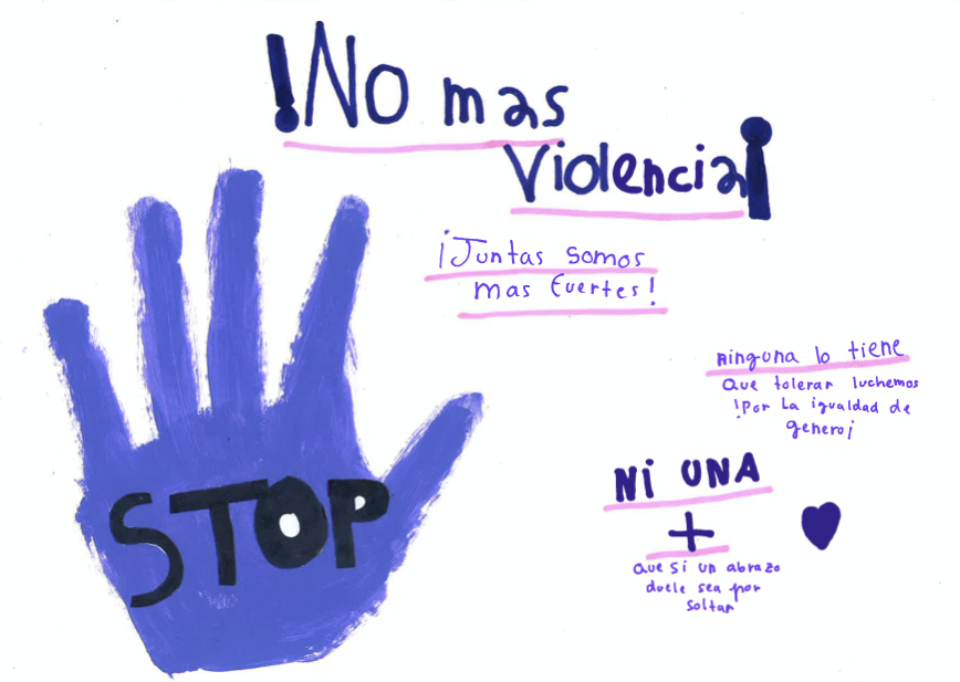 «STOP», «No más violencia». CEIP Manuel Cacicedo.