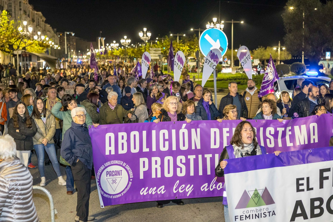 La abolición de la prostitución tuvo gran peso durante la manifestación.