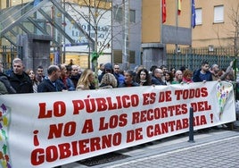 Protesta de los empleados públicos de Cantabria