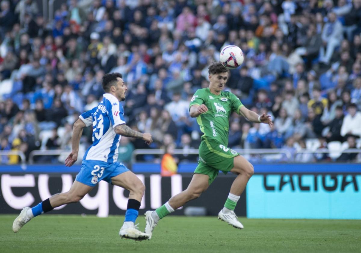 Pablo Rodríguez, durante el partido ente el Deportivo.