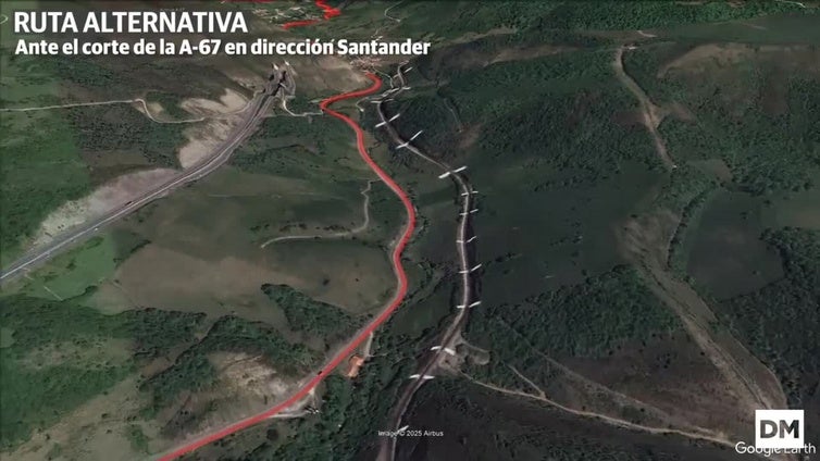 Ruta alternativa para el corte de la A-67