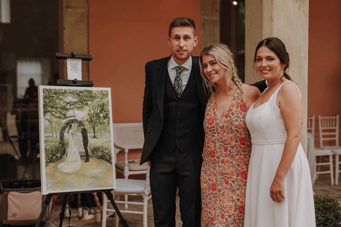 Sara Celorio y Joaquín Blanco se juraron amor eterno en La Casona Las Fraguas el 17 de agosto. «Nuestros amigos nos sorprendieron con un cuadro de la ceremonia pintado por Lorea Hoya. Fue una grata sorpresa para nosotros y no podemos estar más agradecidos».