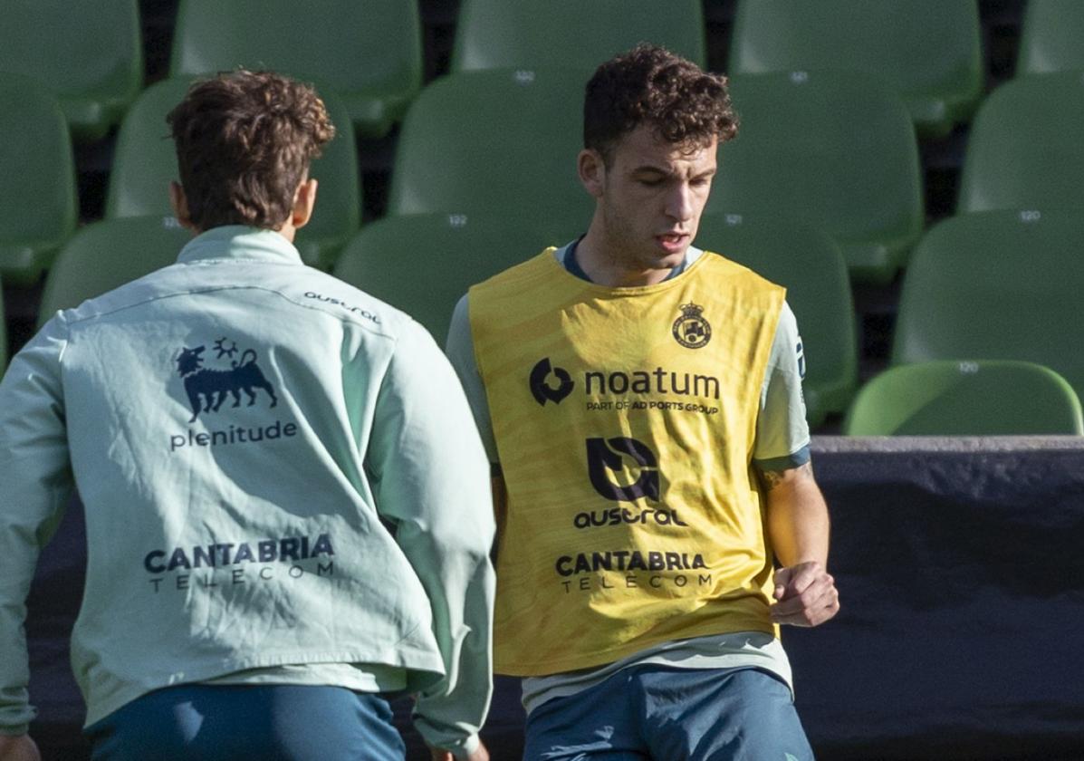 Íñigo Vicente, durante el entrenamiento de ayer en El Sardinero.