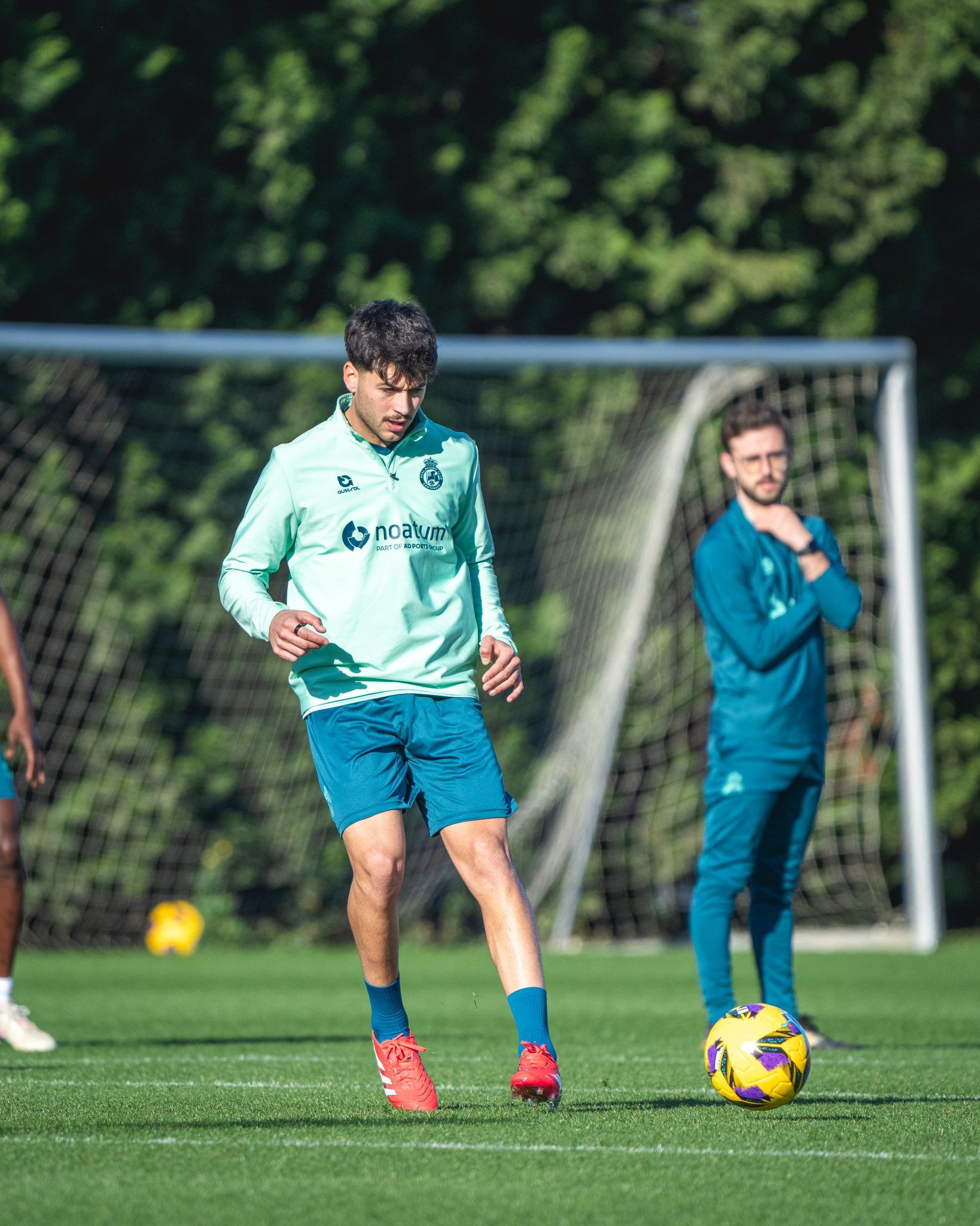 Víctor Meseguer, en el entrenamiento en La Albericia.