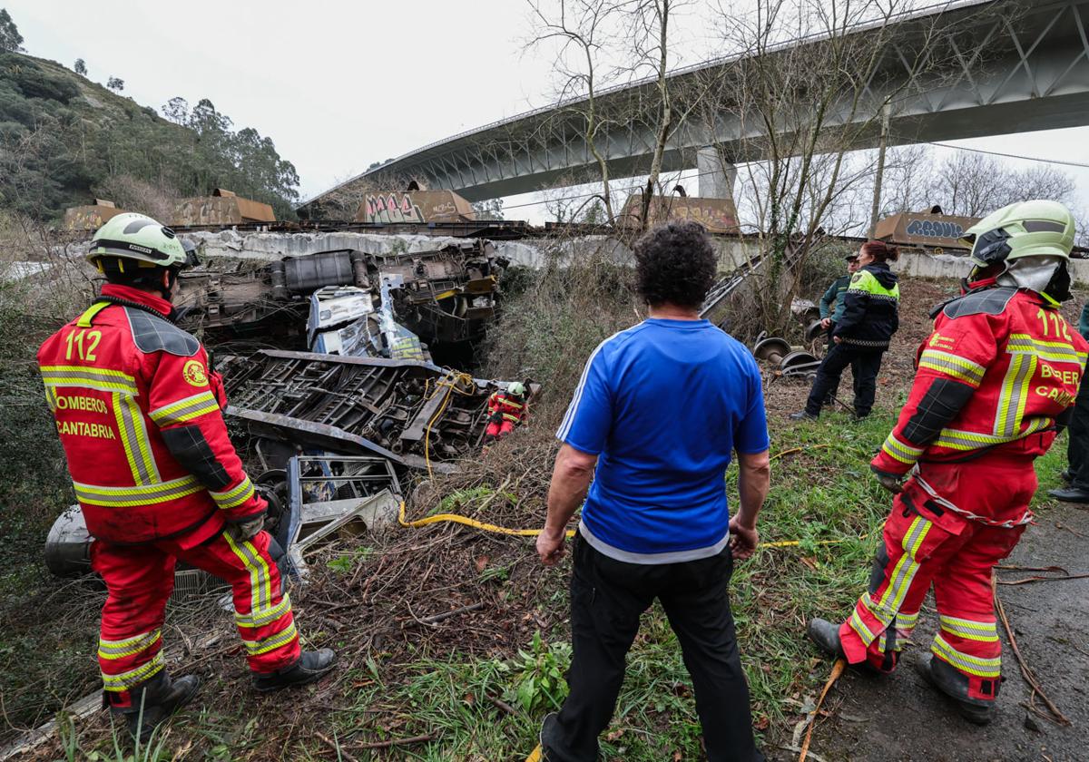 Así ha quedado el tren tras el descarrilamiento