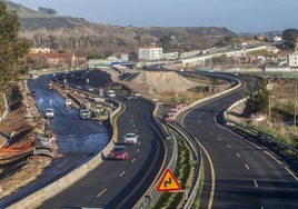 El estado de las obras del ramal de Torrelavega a la altura de Barreda.