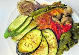 Parrillada de verduras, generosa ración.