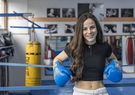 Mariluz 'La Joyita' Peral posa en el Gimnasio Dani Rasilla, donde realiza su preparación como boxeadora.