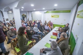 Un momento de la reunión de la Ejecutiva celebrada este viernes en la sede del PRC en Santander, a la que asistieron 65 dirigentes regionalistas.