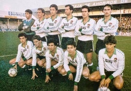 Un once del Racing de la temporada 1987-88.