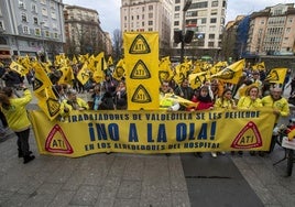 Manifestación celebrada a finales de enero pidiendo la «marcha atrás» de la OLA que se prevé implantar en Cazoña, en el entorno de Valdecilla.