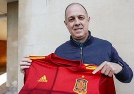 Juanjo González, con la camiseta de la selección española.