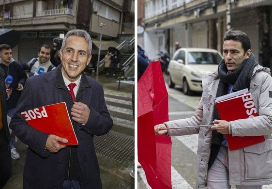 Zuloaga y Casares a su llegada a la sede del PSOE.