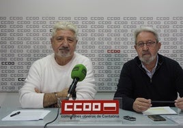 Secretarios generales de las federaciones de jubilados y pensionistas de UGT y CC OO en Cantabria, Juan Carlos Saavedra y José Antonio Sánchez.