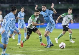 Andrés Martín e Íñigo Vicente, en el partido de la primera vuelta ante el Burgos.