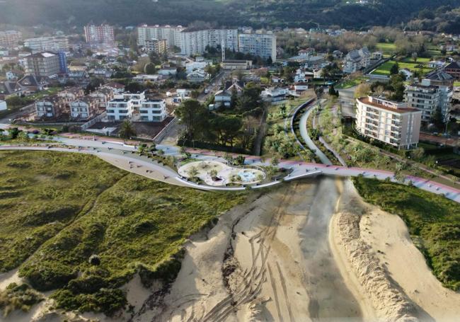 Infografía de cómo quedará el futuro paseo marítimo de Laredo.