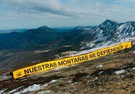 La protesta amarilla que se desplegó en Peña Labra.