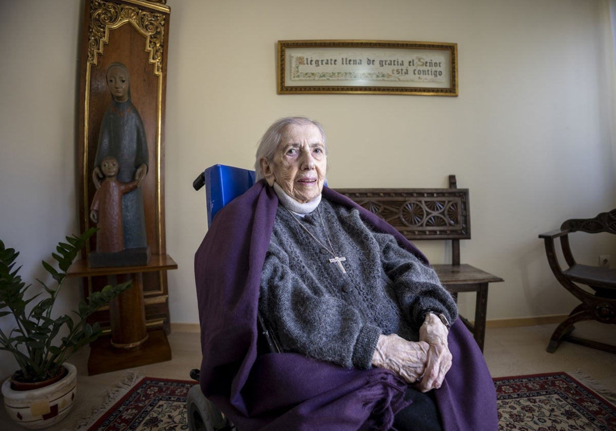 Sor Rosario Soto, en la recepción de la residencia del Sagrado Corazón de Las Esclavas.