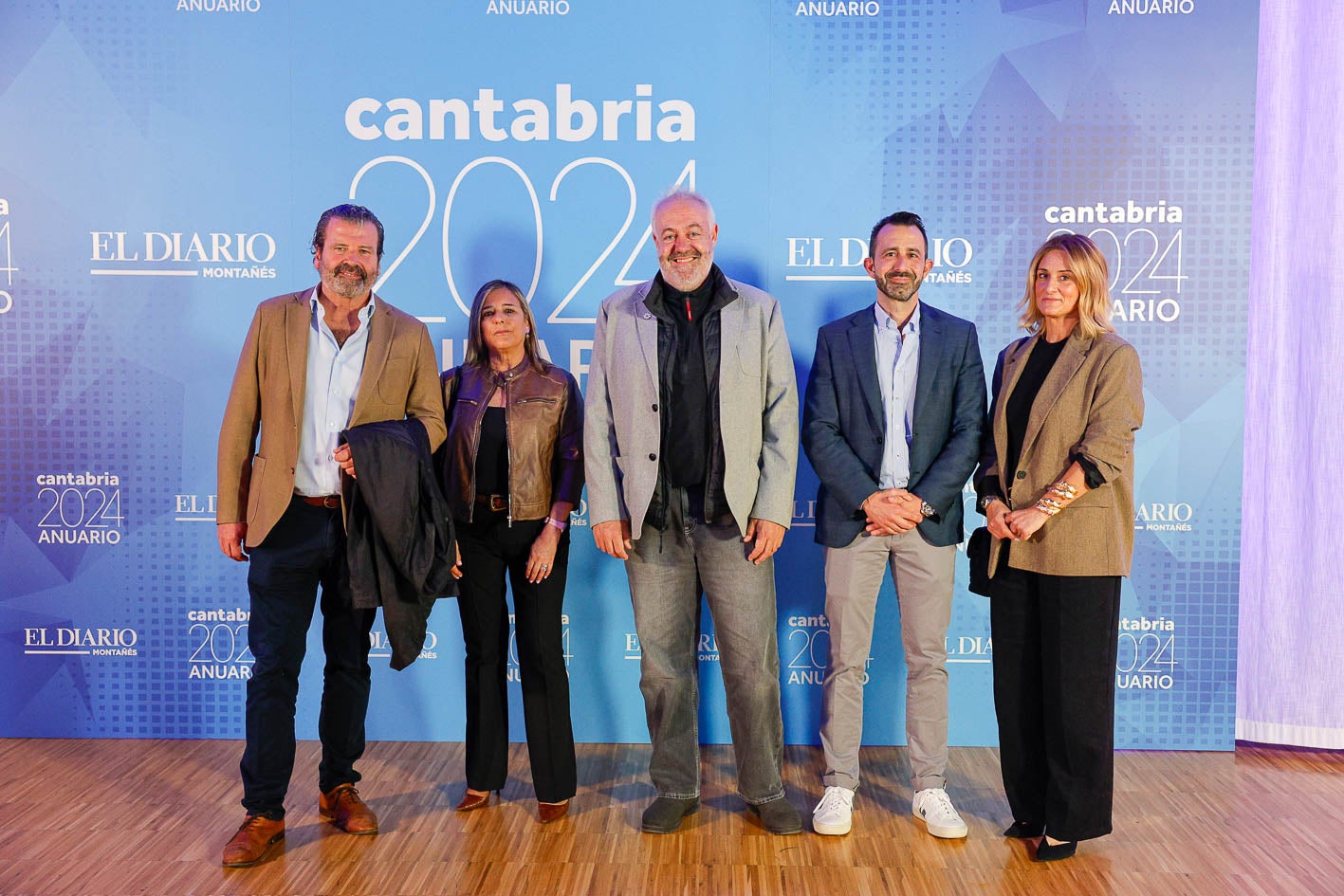 Javier Gurruchaga, María Jesús Prado, César Bueno, Fernando Franco y María Díaz.