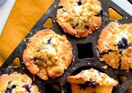 Muffins de arándanos con streusel