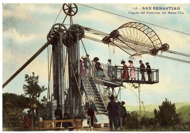 1907. Transbordador del Monte Ulía, en San Sebastián.