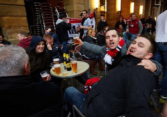 Seguidores de Manchester United, este año en San Sebastián.
