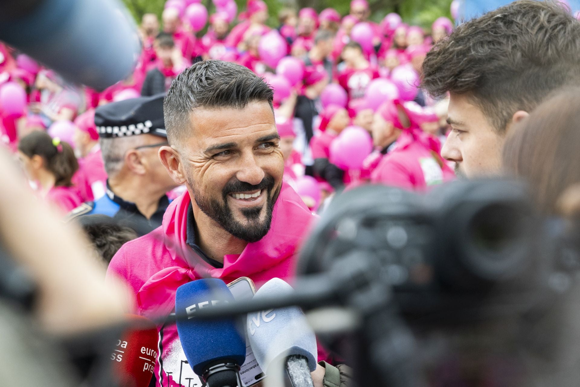 David Villa estuvo en la marcha de Los Corrales