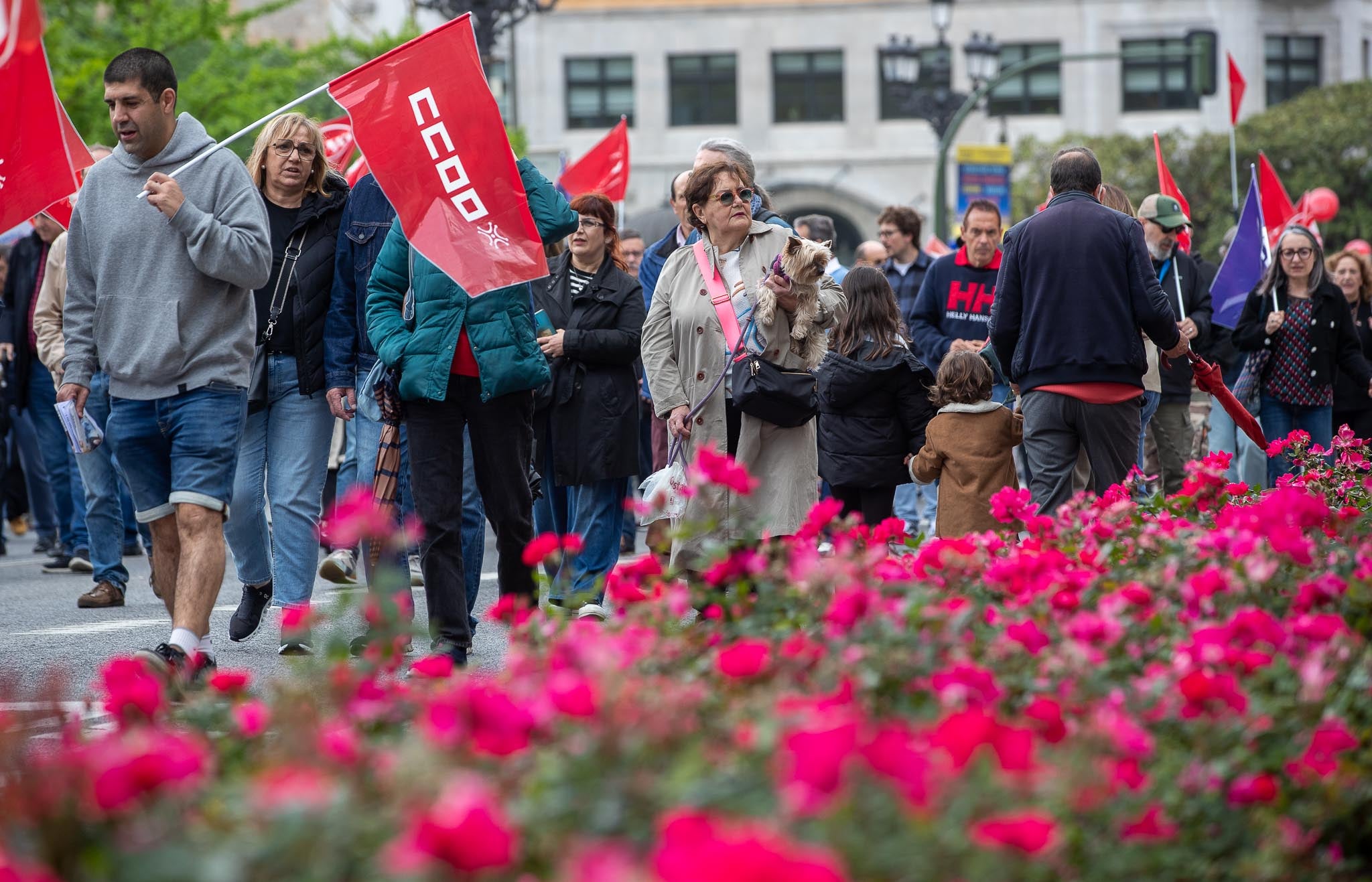 Algunos de sus manifestantes poco antes de completar el recorrido.