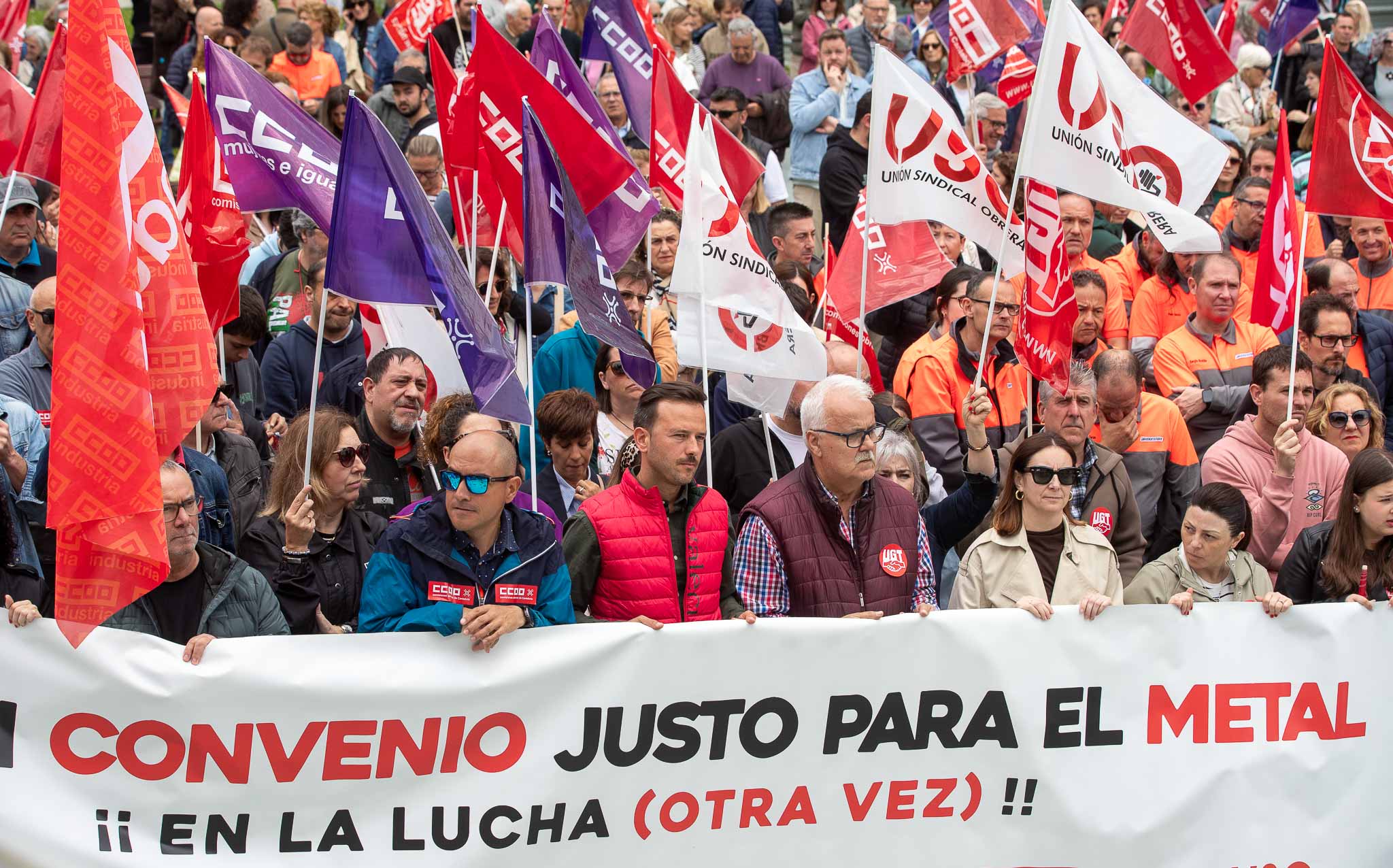La polémica por el convenio del metal de las últimas semanas también ha estado muy presente esta edición en la concentración.