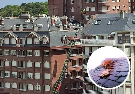 Un rayo cae en un edificio en Castro y provoca daños en el tejado y la chimenea