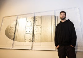 Néstor del Barrio en una muestra celebrada en el Colegio de Arquitectos.