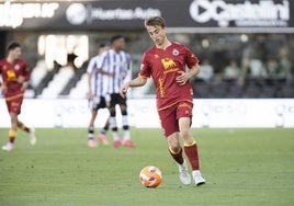 Javi Castro, durante el partido contra el Cartagena.